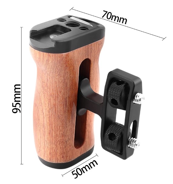 Бічна ручка з кріпленням на 2 гвинти 1/4" для камери Sony, Canon, Nikon