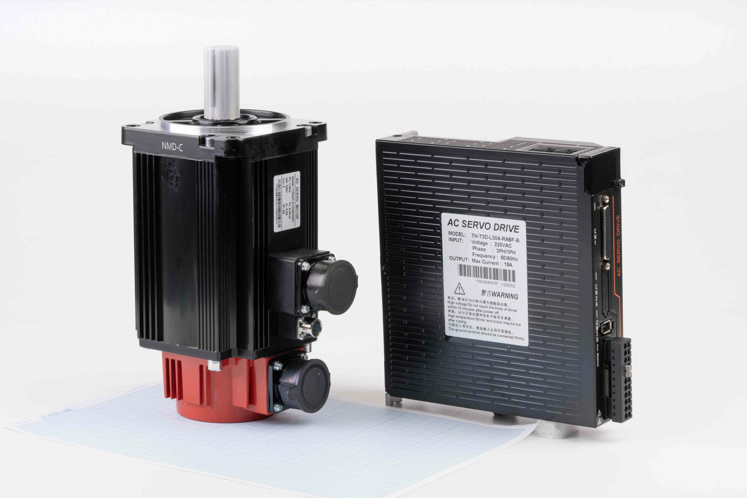 Серводвигун з гальмом 110AST-A1C06420Z1 (1300W, 6.4 Nm) + серводрайвер TH-T3D-L30A-RABF-B 220V/15A