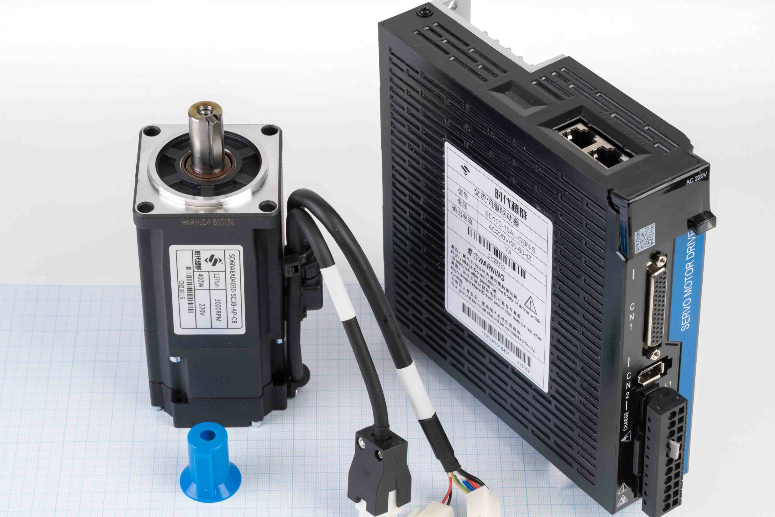 Серводвигун з гальмом SD60AEA04030-SC3B-AP-CB (400W, 1.27 Nm) + серводрайвер SD100C-15AL-GBN 220V/7A