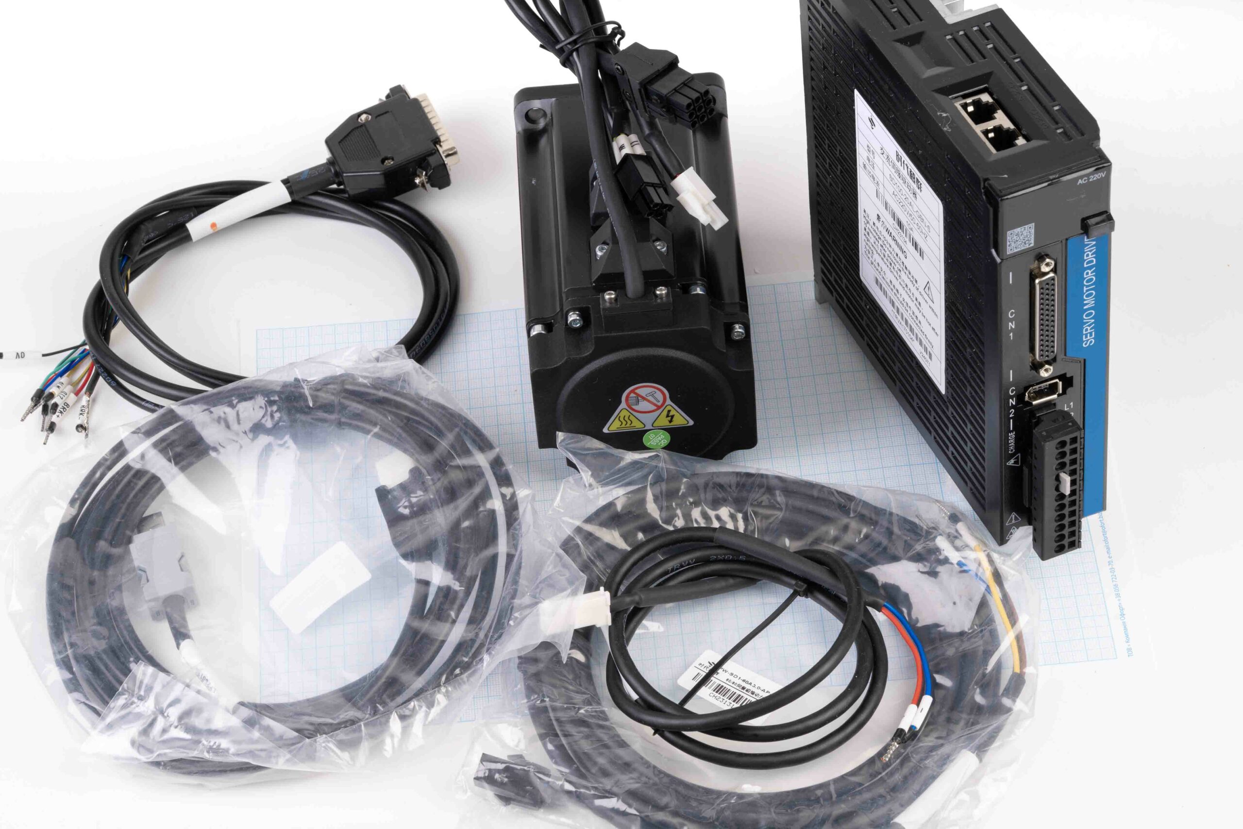 Серводвигун з гальмом 80AST-A1C02430Z1 (750W, 2.39 Nm) + серводрайвер SD100C-20AL-GBN 220V/10A