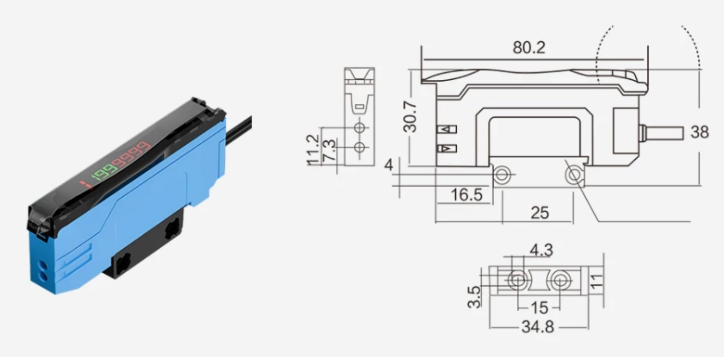 Підсилювач оптоволоконного датчика WTX-V61MV