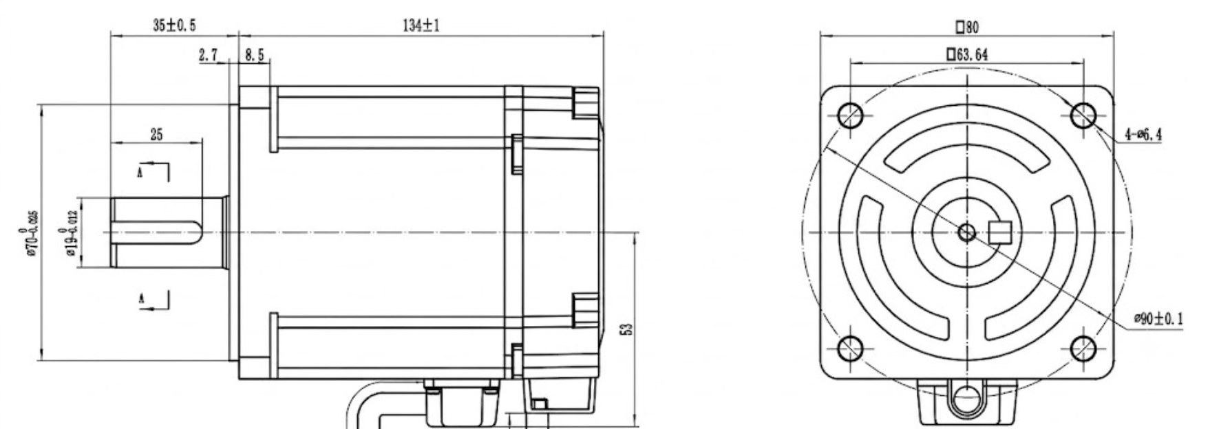 Серводвигун 80AST-A1C02430Z1 (750W, 2.39 Nm) + серводрайвер SD100C-20AL-GBN 220V/10A
